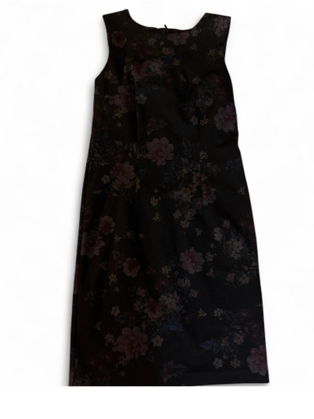 Mario Serrani Black Floral Sleeveless Sheath Dress